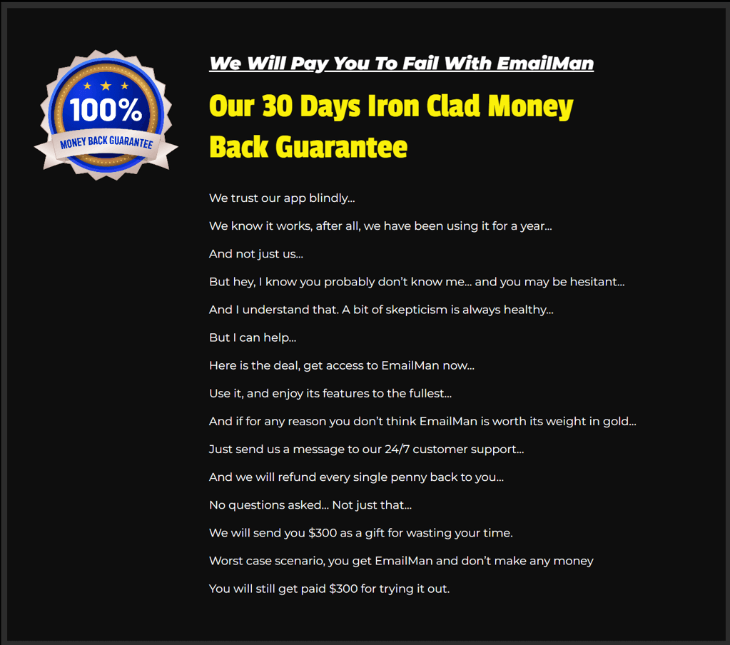 Money Back Guarantee